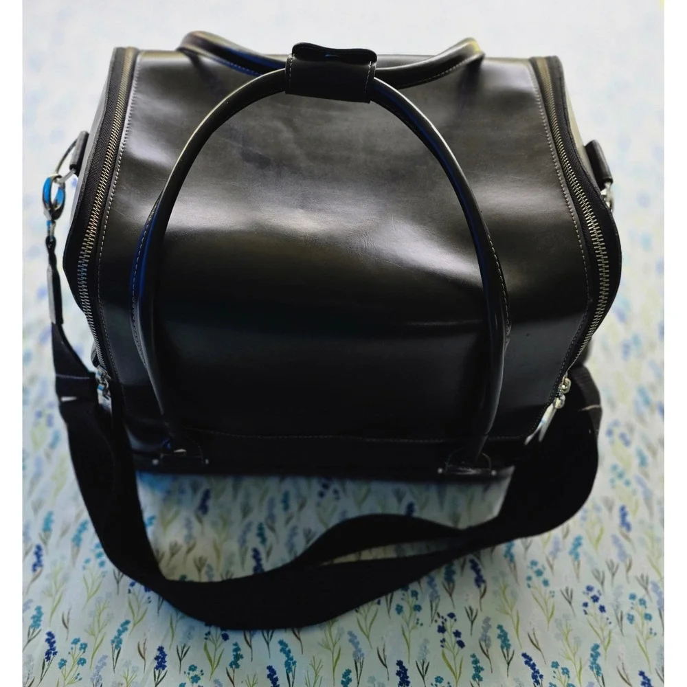 Bobbi‎ Brown Professional Makeup Train Case Black Faux Leather Organizer Bag